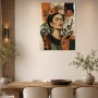 Porträt mit Blumenkrone, Wandbild oder Kunstdruck in warmer Farbharmonie