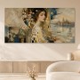 Porträt in Gold und Blau als Kunstwerk oder Leinwandbild