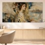 Porträt in Gold und Blau als Kunstwerk oder Leinwandbild