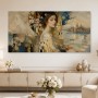 Porträt in Gold und Blau als Kunstwerk oder Leinwandbild