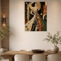 Elegante Frau in Goldtönen, Modernes Wandbild oder Kunstdruck