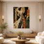 Elegante Frau in Goldtönen, Modernes Wandbild oder Kunstdruck