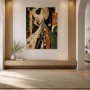 Elegante Frau in Goldtönen, Modernes Wandbild oder Kunstdruck