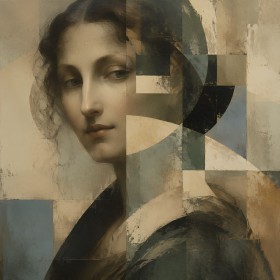 Porträt zwischen Moderne Kunst und Kunstdruck