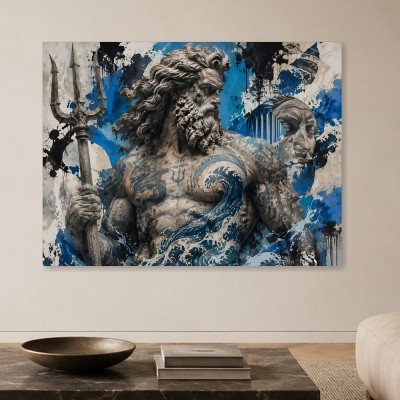 Neptunisches Wandbild oder Kunstdruck mit kraftvoller Street-Art-Optik