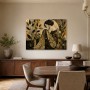 Elegante Frau mit Blättern als Kunstdruck oder Wandbild