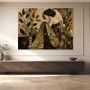 Elegante Frau mit Blättern als Kunstdruck oder Wandbild