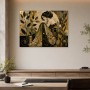 Elegante Frau mit Blättern als Kunstdruck oder Wandbild