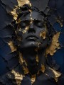 Elegantes Porträt als Acrylbild oder Fine Art Print mit Goldakzenten
