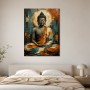 Buddha Ruhe in Türkis und Ocker, Wandbild oder Kunstdruck