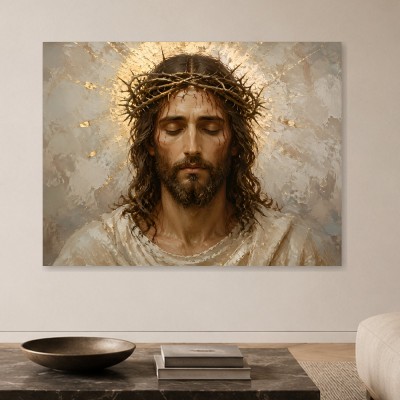 Kronentragender Christus als Leinwandbild oder Fine Art Print