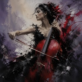 Ausdrucksstarke Cellistin als Kunstwerk oder Modernes Wandbild Ausdrucksstarke Cellistin als Kunstwerk oder Modernes Wandbild