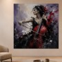 Ausdrucksstarke Cellistin als Kunstwerk oder Modernes Wandbild