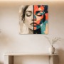 Ausdrucksstarkes Porträt zwischen Leinwand und Poster