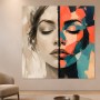 Ausdrucksstarkes Porträt zwischen Leinwand und Poster