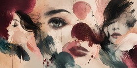 Abstraktes Wandbild mit Frauenporträts, Fine Art Print oder Acrylbild Abstraktes Wandbild mit Frauenporträts, Fine Art Print oder Acrylbild