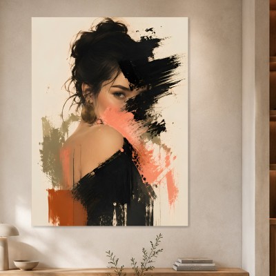 Porträt zwischen Acrylbild und Kunstdruck in expressiver Eleganz