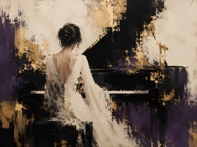 Elegante Frau am Flügel als Acrylbild oder Kunstdruck Elegante Frau am Flügel als Acrylbild oder Kunstdruck