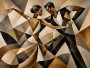 Abstraktes Wandbild oder Fine Art Print mit tanzendem Paar