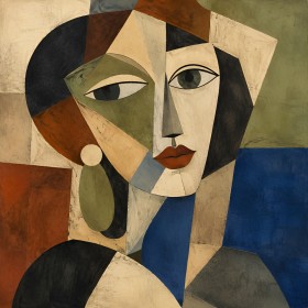 Abstrakte Kunst mit Gesicht, Wandbild oder Kunstdruck Abstrakte Kunst mit Gesicht, Wandbild oder Kunstdruck