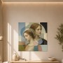 Klassische Porträt Kunst und modernes Wandbild in sanfter Harmonie