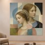Klassische Porträt Kunst und modernes Wandbild in sanfter Harmonie