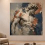 Klassische Skulptur in abstrakter Komposition, Acrylbild oder Kunstdruck
