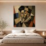 Kubistisches Porträt als Kunstdruck und Wandbild mit markanten Facetten