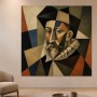 Kubistisches Porträt als Kunstdruck und Wandbild mit markanten Facetten