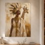 Exotisches Porträt mit Giraffe, Wandbild oder Kunstdruck