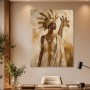 Exotisches Porträt mit Giraffe, Wandbild oder Kunstdruck