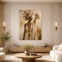 Exotisches Porträt mit Giraffe, Wandbild oder Kunstdruck