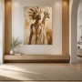 Exotisches Porträt mit Giraffe, Wandbild oder Kunstdruck
