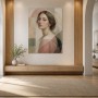Porträt zwischen Moderne Kunst und Kunstdruck in sanften Naturtönen