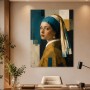Porträt mit moderner Kunst als Leinwand oder Poster