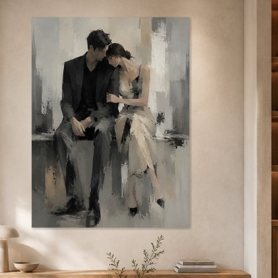 Romantisches Paar als Wandbild oder Fine Art Print in Grau