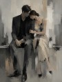 Romantisches Paar als Wandbild oder Fine Art Print in Grau