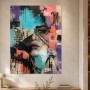 Expressives Porträt als Acrylbild oder Poster mit urbaner Farbkraft