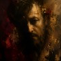 Dramatisches Porträt zwischen Kunstwerk und Modernes Wandbild