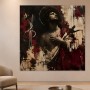 Dramatisches Porträt zwischen Kunstwerk und Wandbild