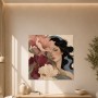 Florale Frauenporträt Kunstwerk oder Wandbild mit sanfter Eleganz