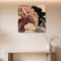 Florale Frauenporträt Kunstwerk oder Wandbild mit sanfter Eleganz