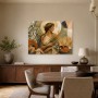 Antikes Frauenporträt als Kunstwerk oder Wandbild in warmen Naturtönen