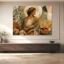 Antikes Frauenporträt als Kunstwerk oder Wandbild in warmen Naturtönen