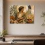 Antikes Frauenporträt als Kunstwerk oder Wandbild in warmen Naturtönen