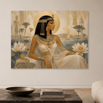 Ägyptische Eleganz als Wandbild oder Kunstdruck mit goldener Aura