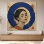 Porträt in Blau, Kunstdruck und Wandbild mit ruhiger Ausstrahlung