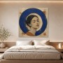 Porträt in Blau, Kunstdruck und Wandbild mit ruhiger Ausstrahlung