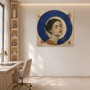 Porträt in Blau, Kunstdruck und Wandbild mit ruhiger Ausstrahlung