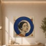 Porträt in Blau, Kunstdruck und Wandbild mit ruhiger Ausstrahlung